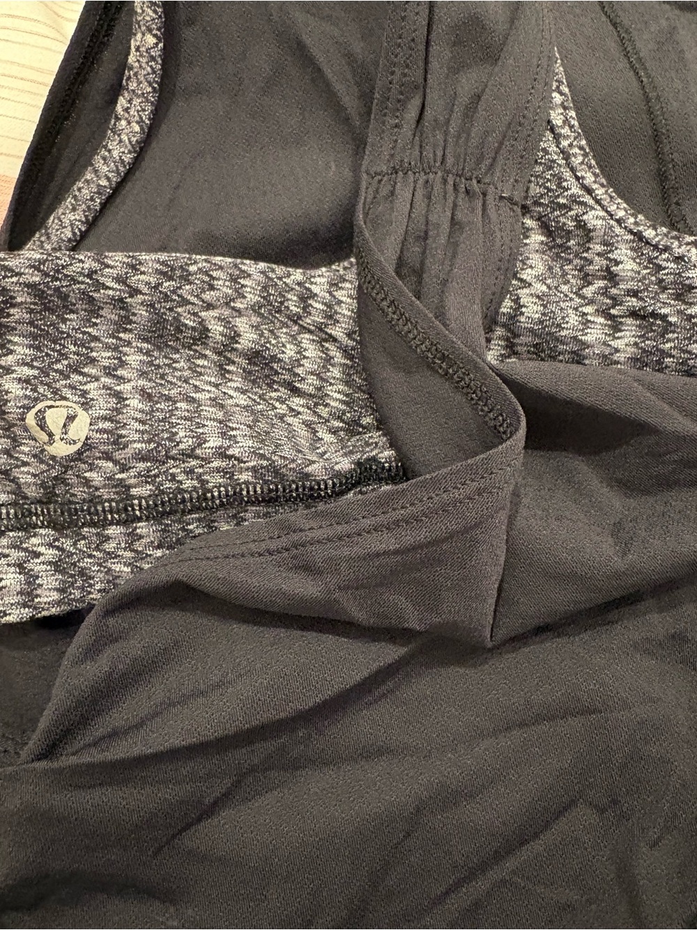 lululemon athletica Black and Heathered Gray Muscle Tee